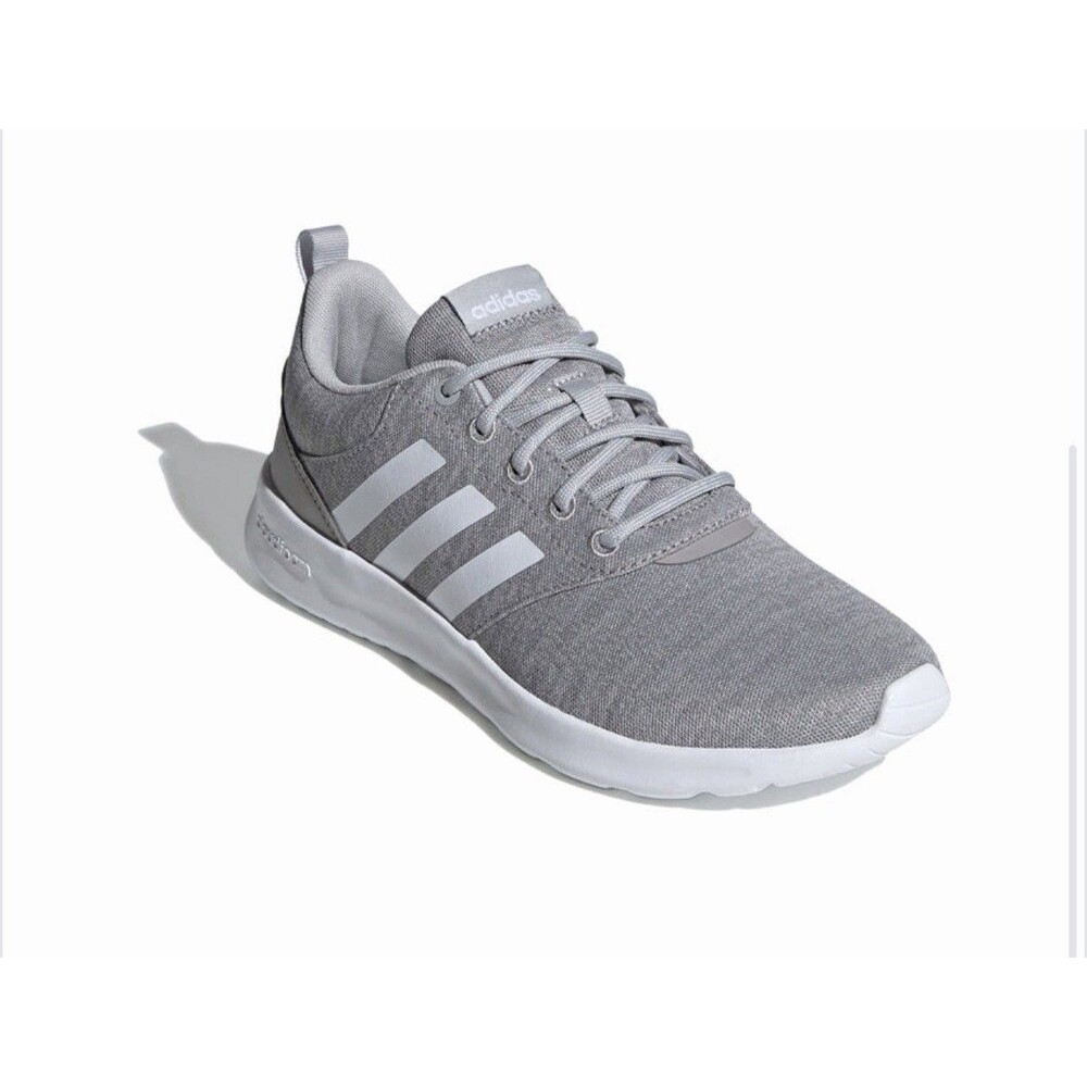 ADIDAS Women’s QT Racer 2.0 Light Granite (Grey) & White Running Shoes - Sz 10